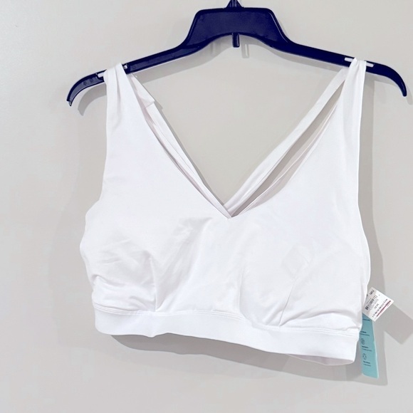 IDEOLOGY Intimates White Low Impact Scoop Neck Strappy Back Sports Bra Plus size - Picture 9 of 10